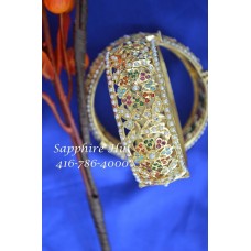 22K GOLD PLATED BANGLE IN NAVRATAN