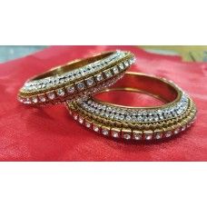  Bangles with White Rhine Stones Studded