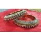  Bangles with White Rhine Stones Studded